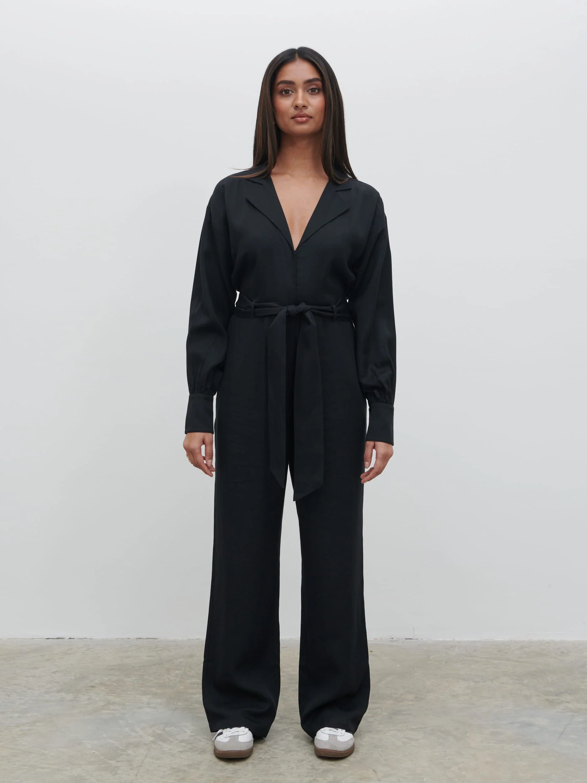Zara Belted Jumpsuit - Black - Image 6