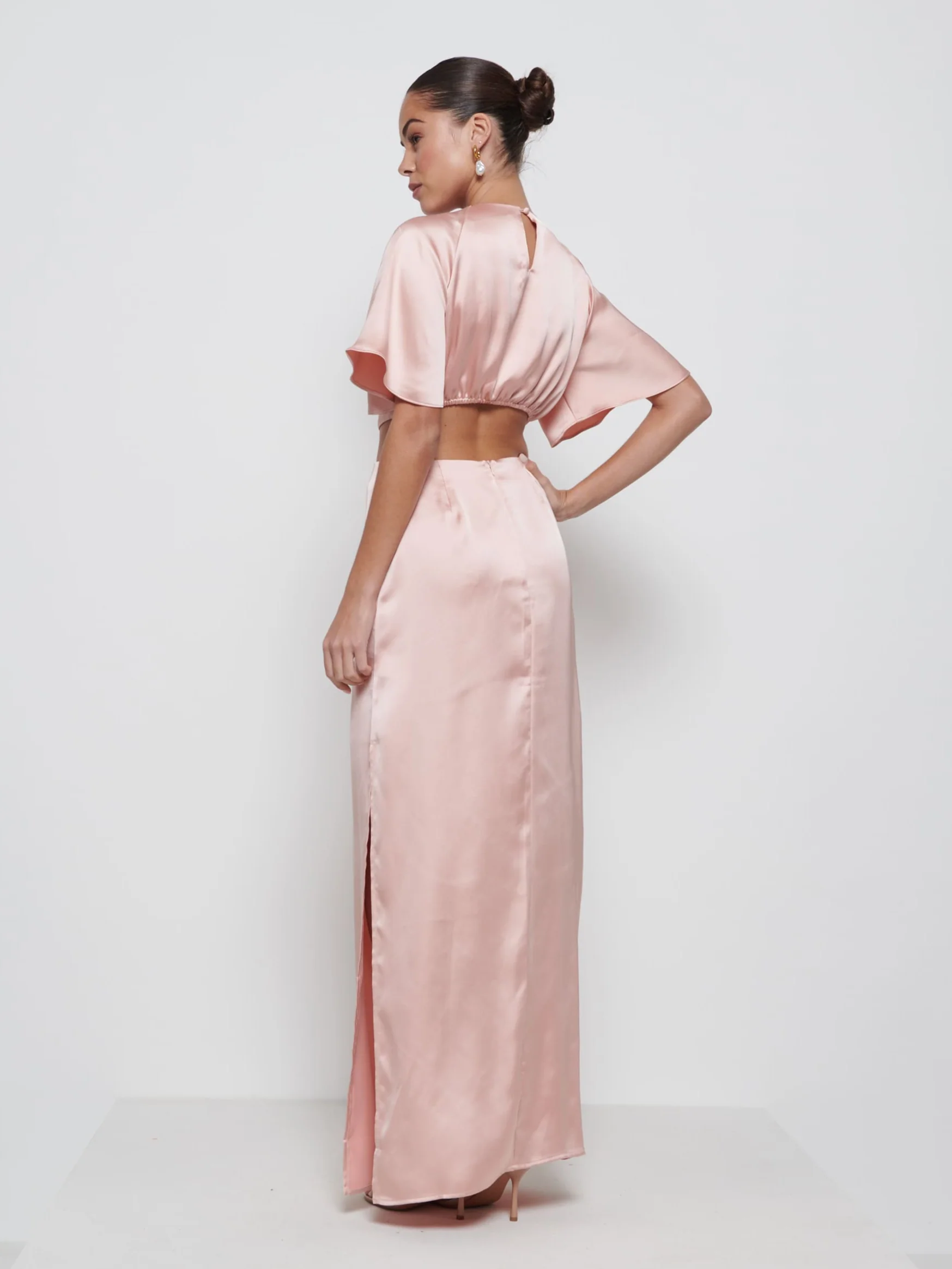 Zara Twist Knot Bridesmaid Dress - Blush - Image 3