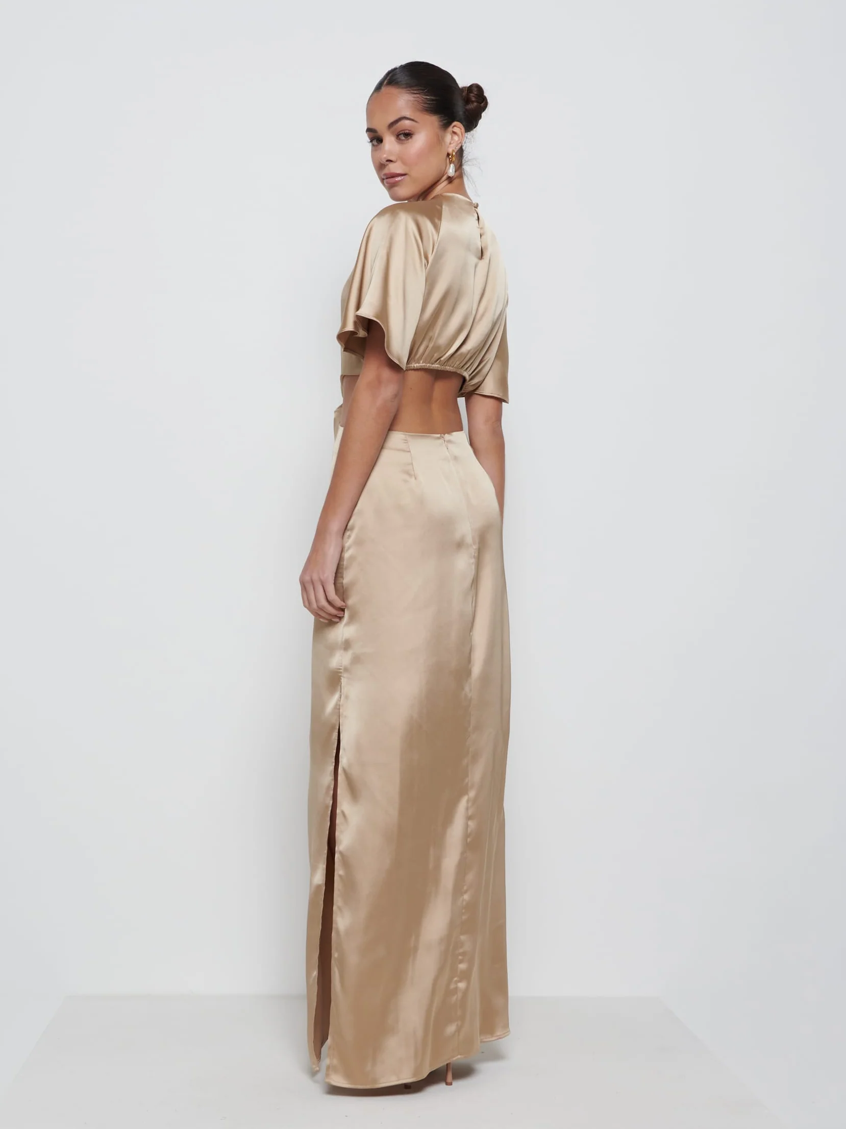 Zara Twist Knot Bridesmaid Dress - Bronze - Image 3