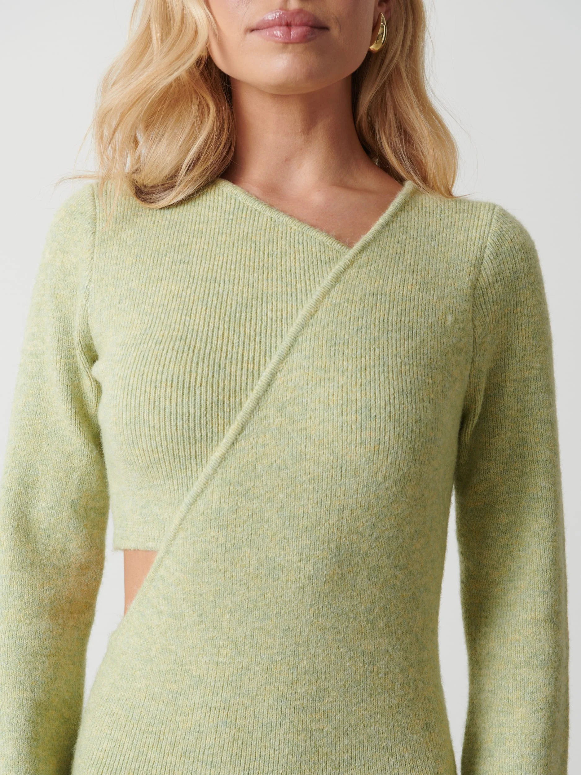Zariah Space Dye Midaxi Dress - Pistachio - Image 5