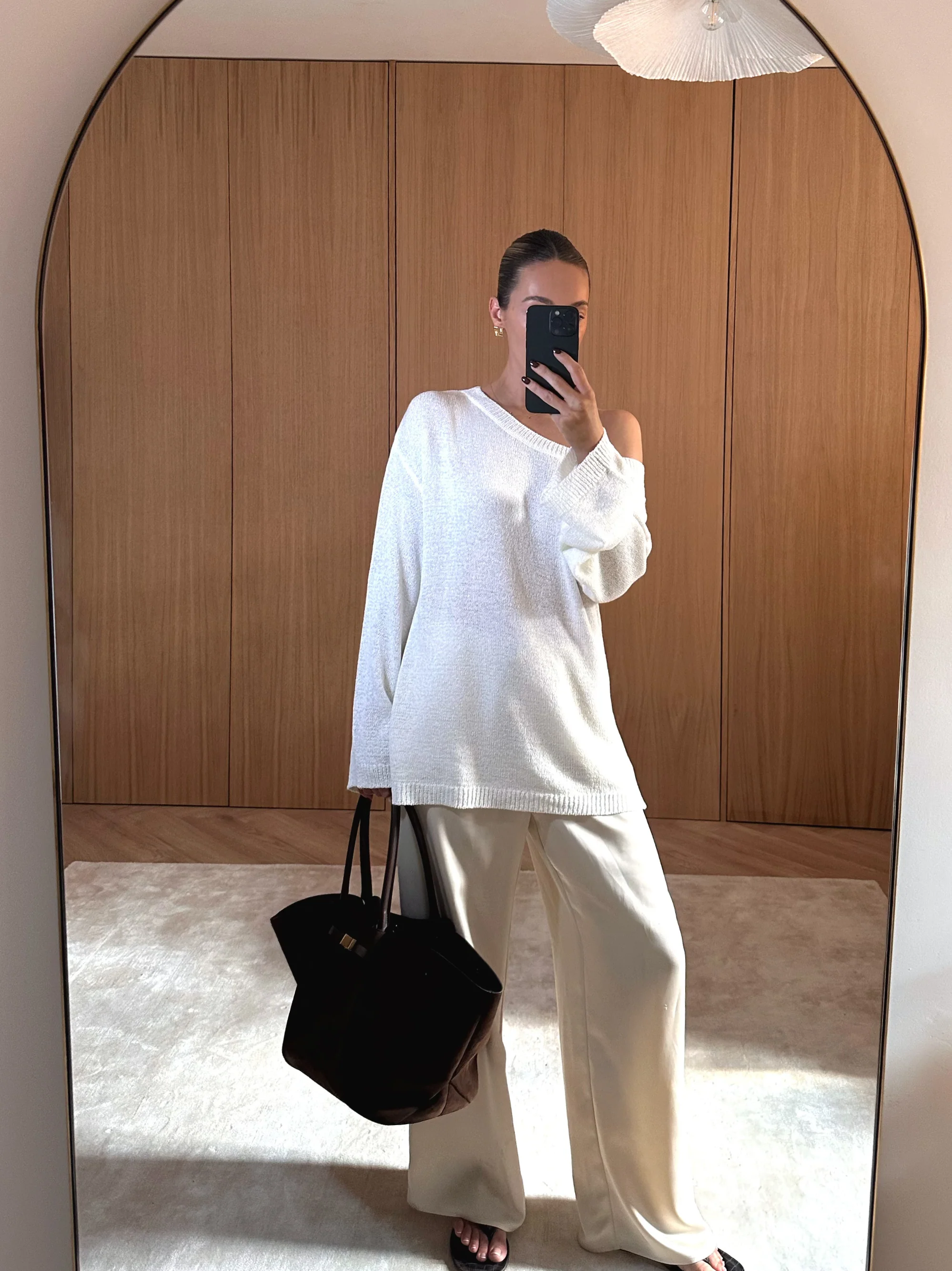 Zelia Fine Knit Off Shoulder Jumper - stone - Image 5
