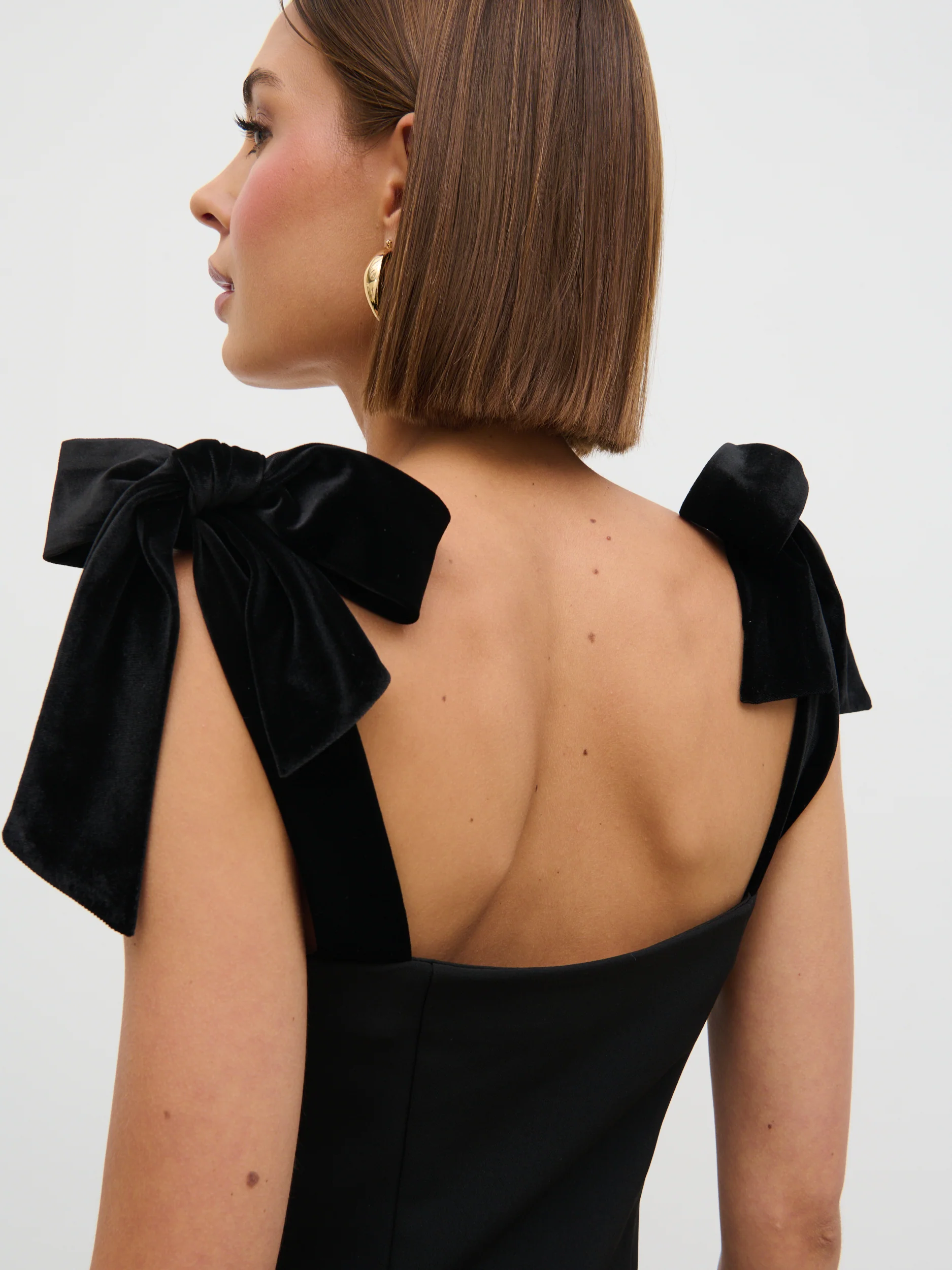 Zienna Velvet Bow Corset Top - Black - Image 4