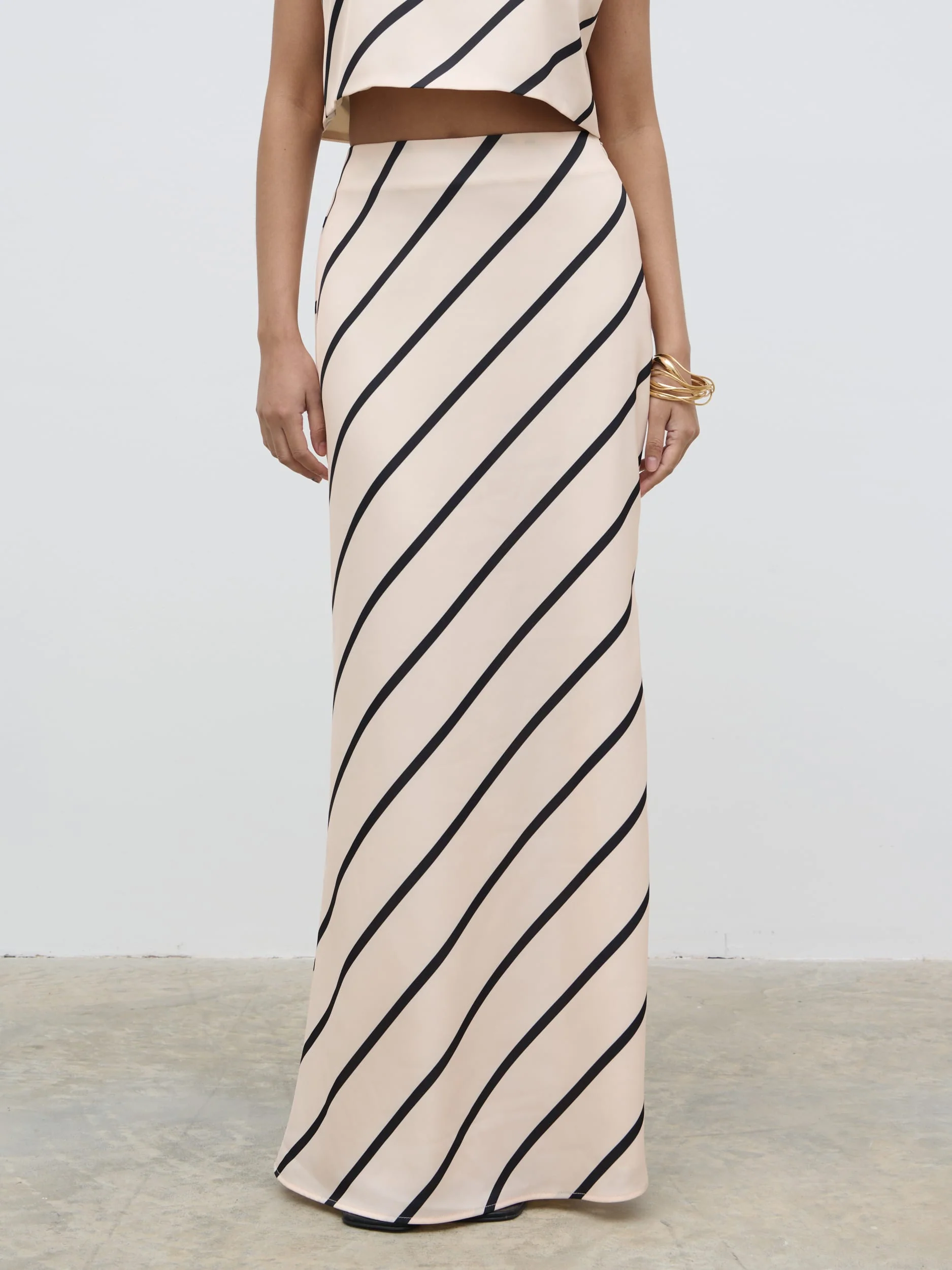 Zuri Maxi Skirt - Asymmetric Stripe - Image 2