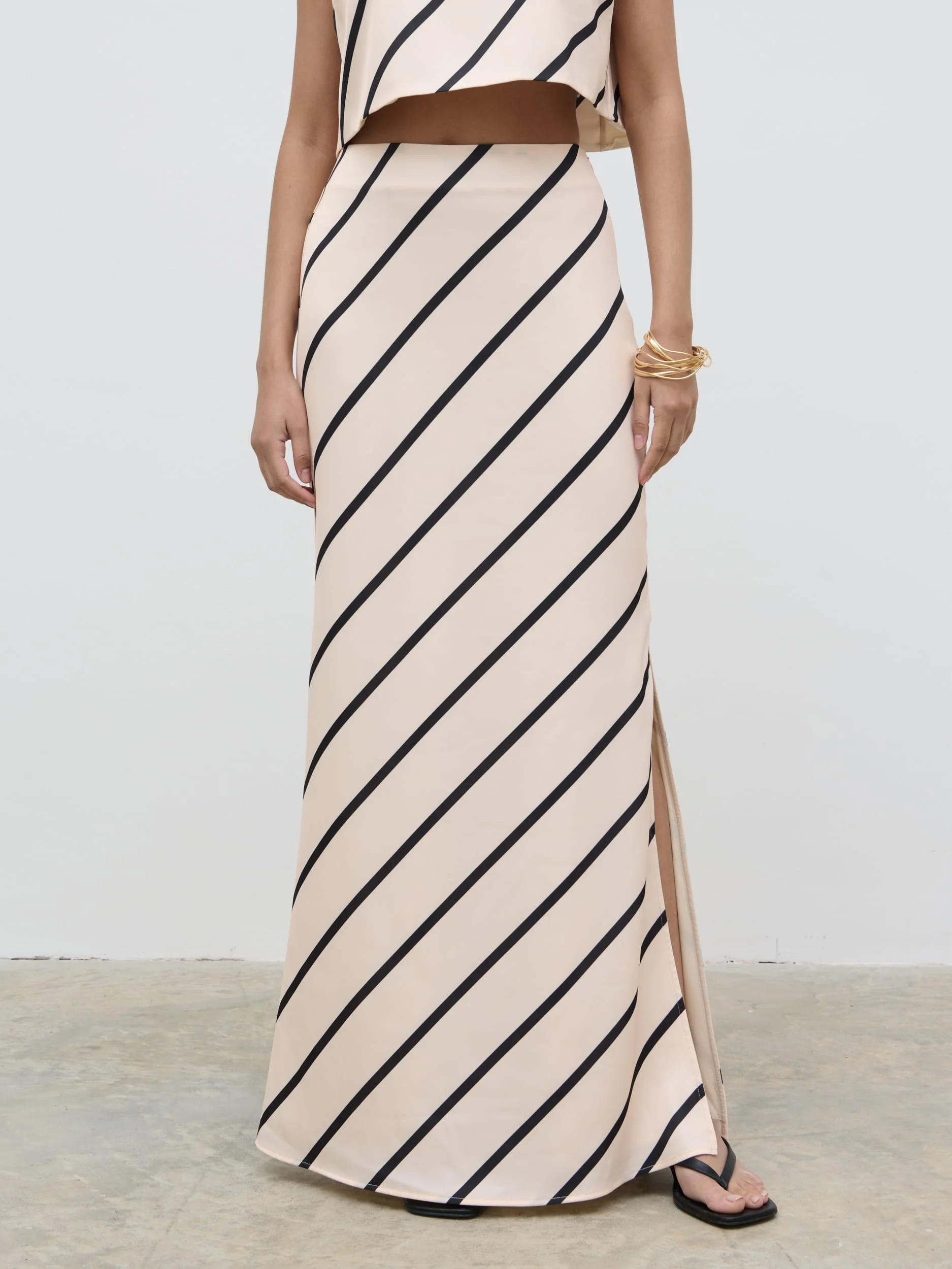 Zuri Maxi Skirt - Asymmetric Stripe - Image 4