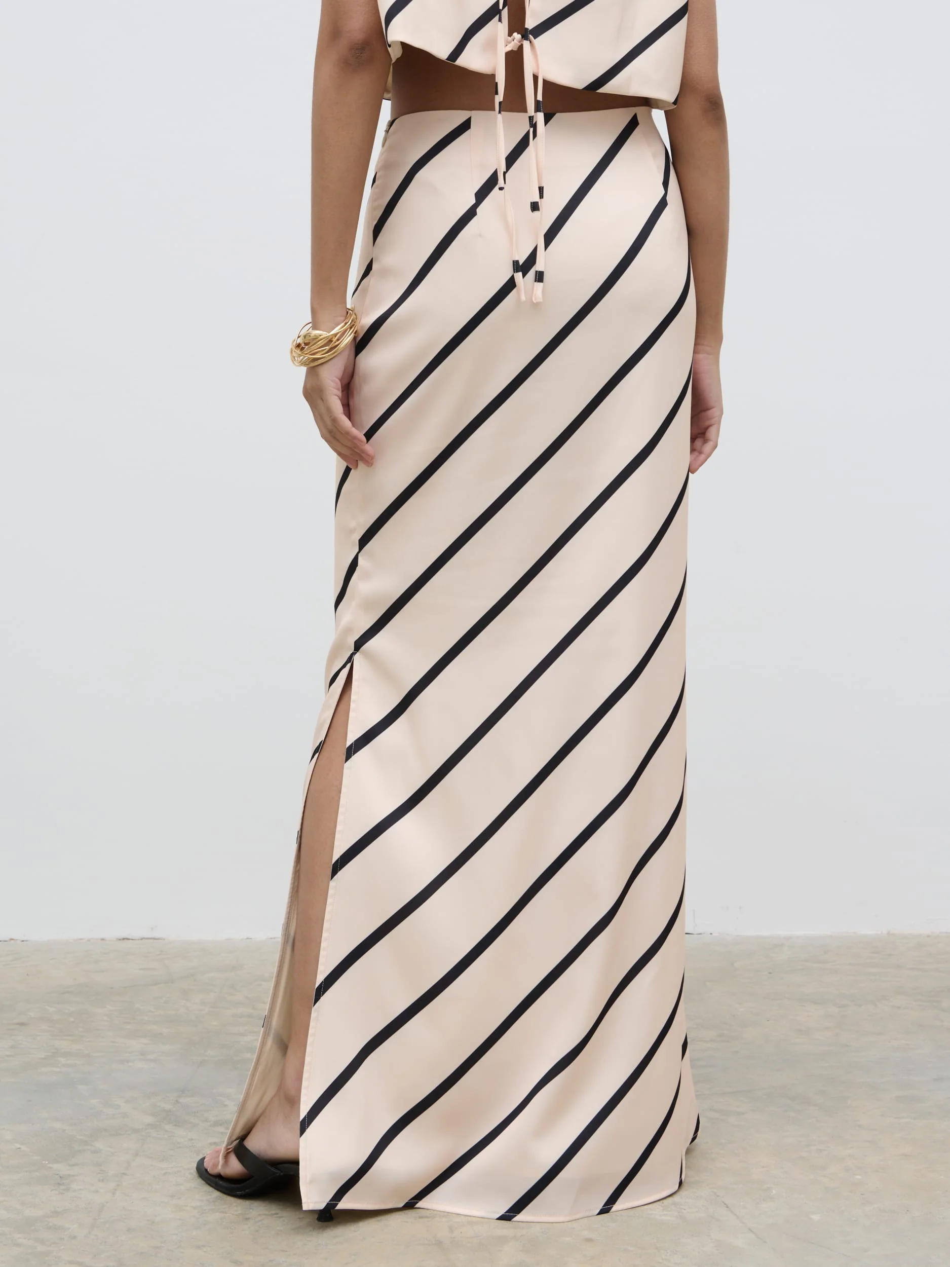 Zuri Maxi Skirt - Asymmetric Stripe - Image 5
