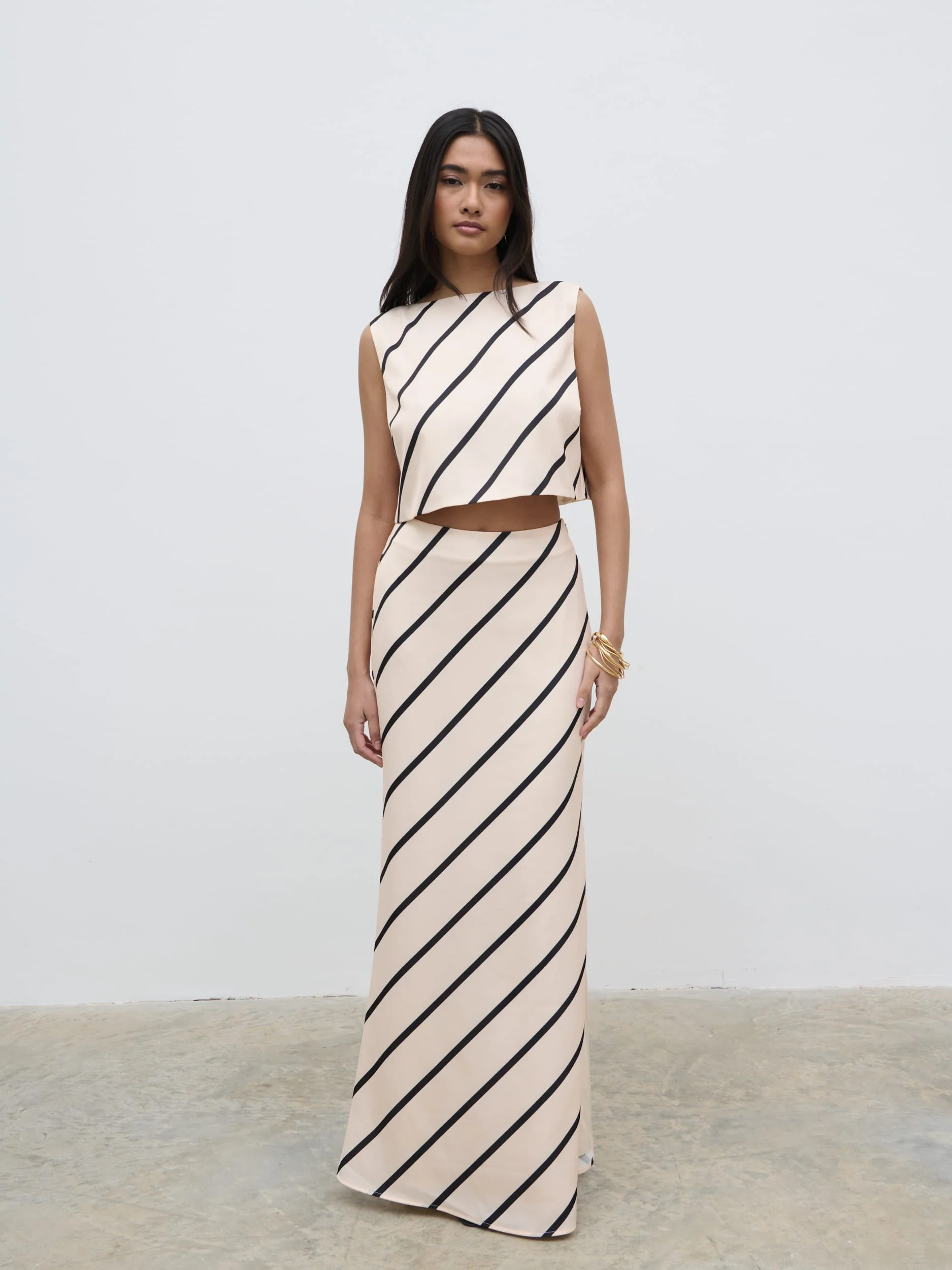 Zuri Tied Striped Top - Asymmetric Stripe - Image 3