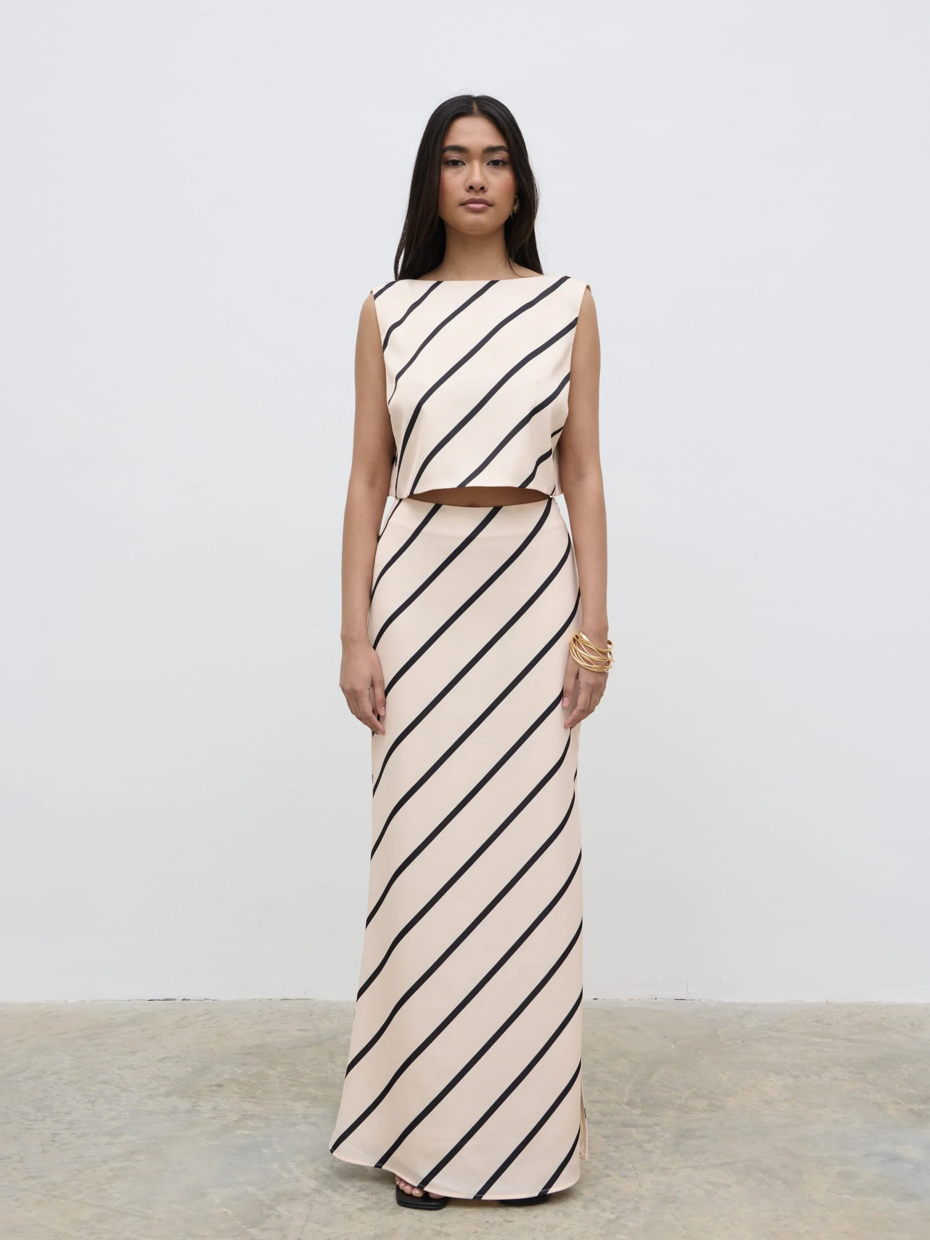 Zuri Tied Striped Top - Asymmetric Stripe - Image 7